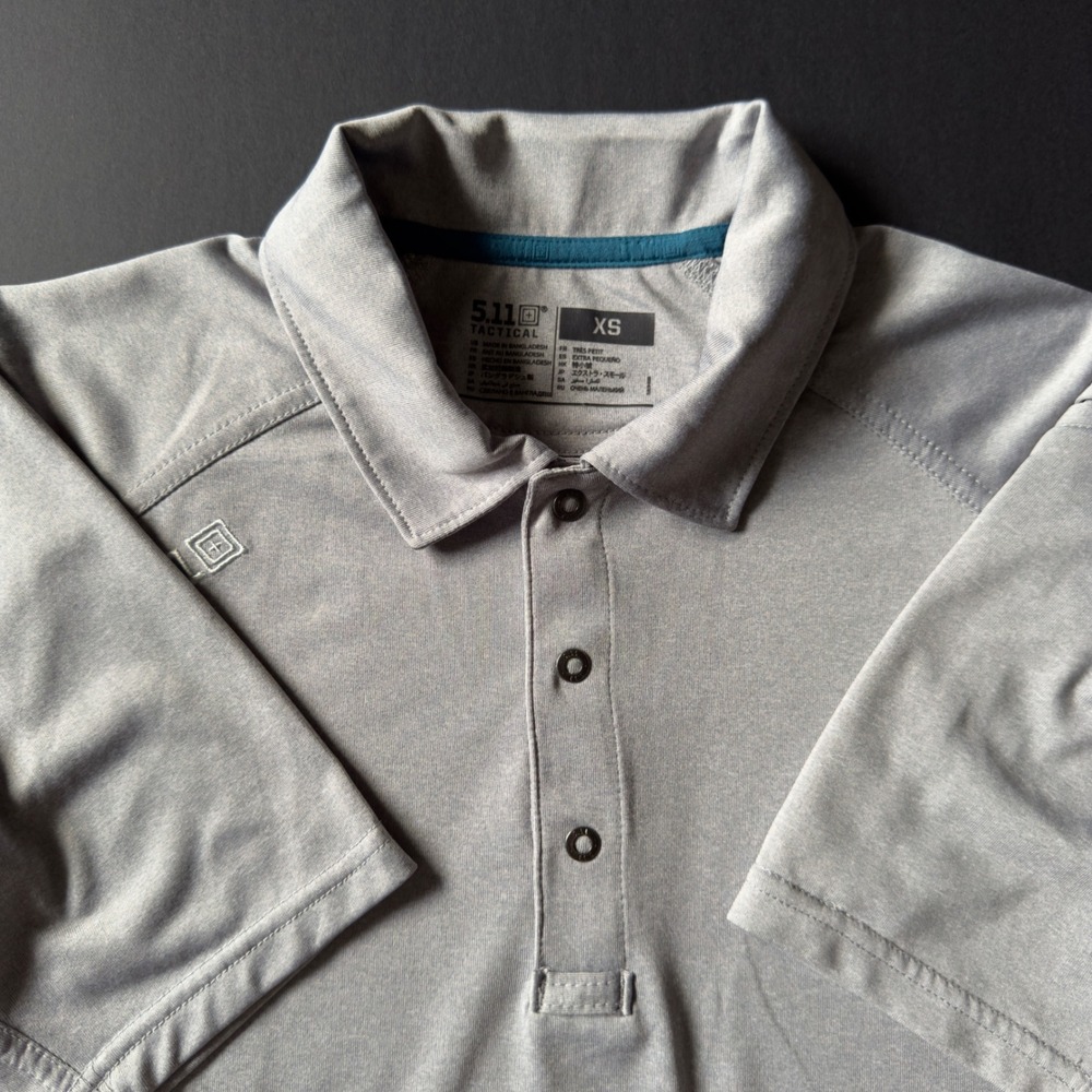 5.11 Tactical Gray Performance Polo Shirt Short Sleeve Mens XS Gorpcore Workwear - Picture 14 of 14